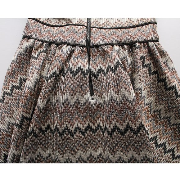 Maje Royaume Fit and Flare Dress / 2 Medium / Ecru Zigzag Pattern Mini - Picture 12 of 13